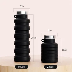 Silicone Collapsible & Reusable Water Bottle - Portable and Leakproof (YH1169 - Black5)