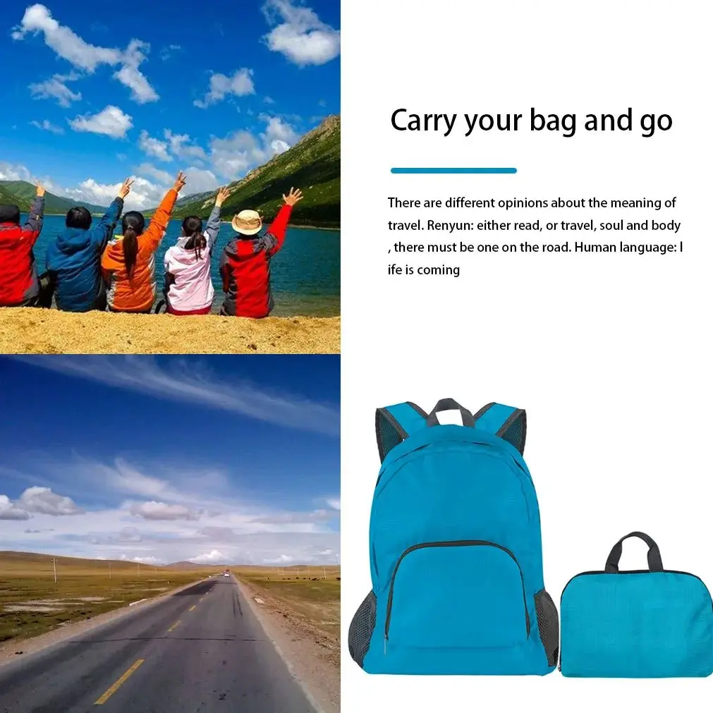Mochila portátil de viaje al aire libre, mochila antirrobo impermeable, mochila escolar plegable para senderismo, mochila Unisex de aventura