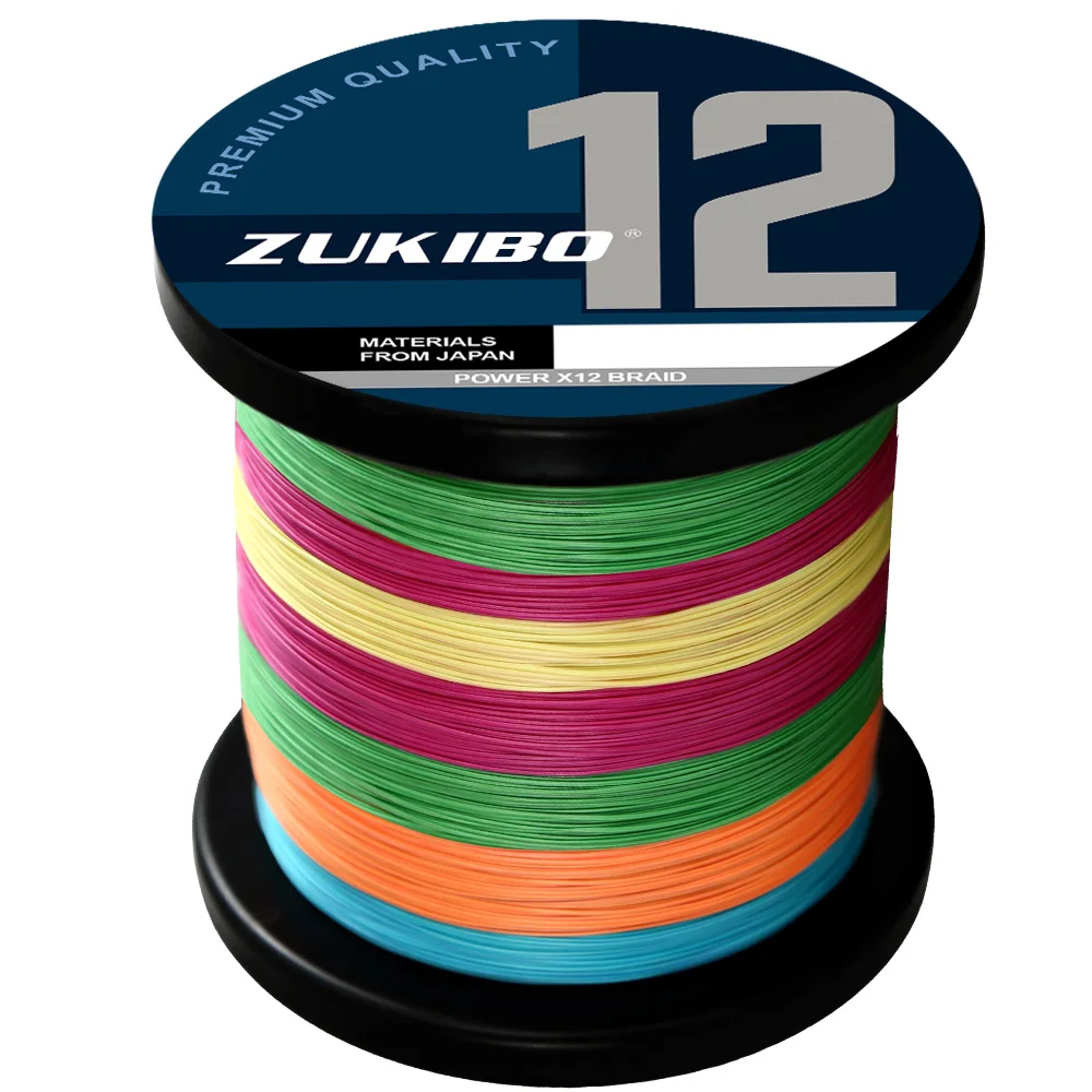 ZUKIBO 12 Strands Braided Fishing Line High Quantity Japan