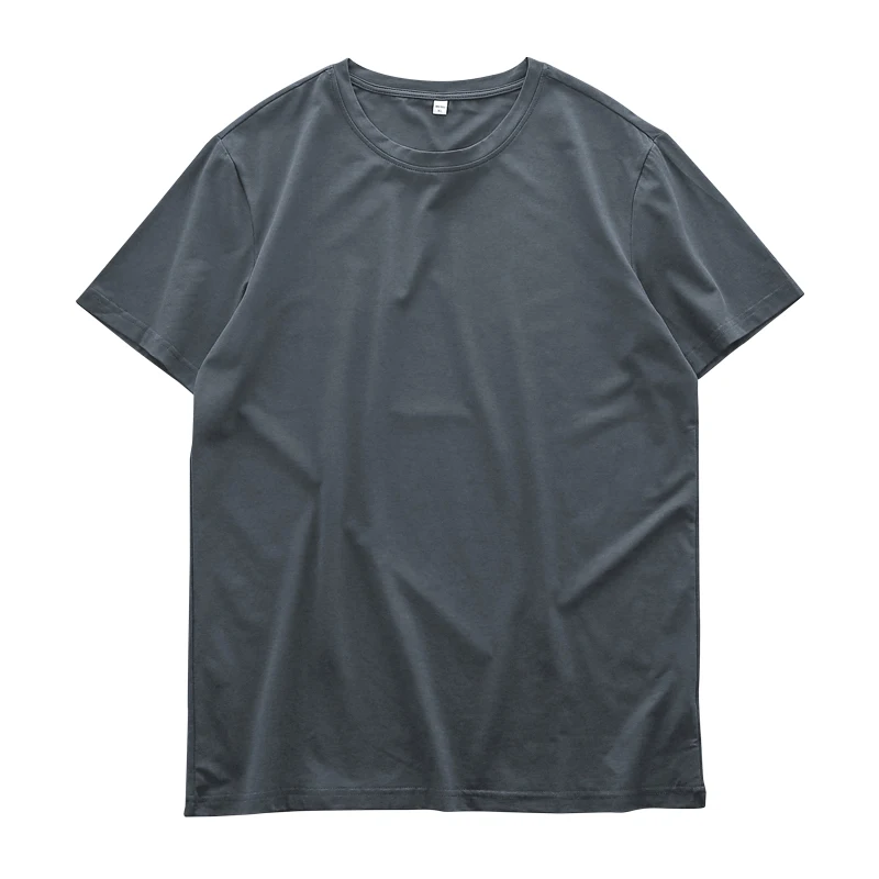 thumbnail image 1 of Camiseta de seda fina de verano de Dukeen para hombre, cuello redondo, manga corta, informal, suave, para fitness, camisetas modal de algodón lisas de gran tamaño, 1 of 5