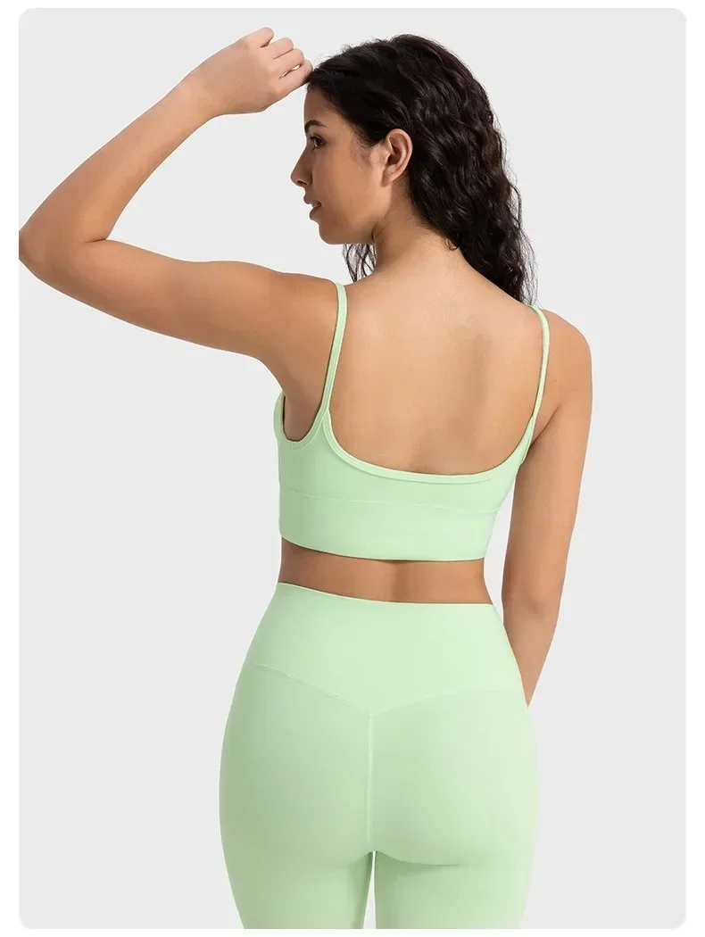 Lemon Lady Heart Collar Sports Bra Yoga Running Fitness Vest Sling Lycra Fabric High Elastic Belt Beautiful Back Sexy With Logo