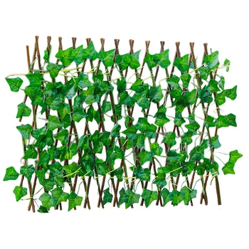 조정 가능한 개폐식 인공 울타리, 마당 정원 장식 시뮬레이션 울타리, 녹색 잎 스크리닝 헤지 발코니 나무 조경