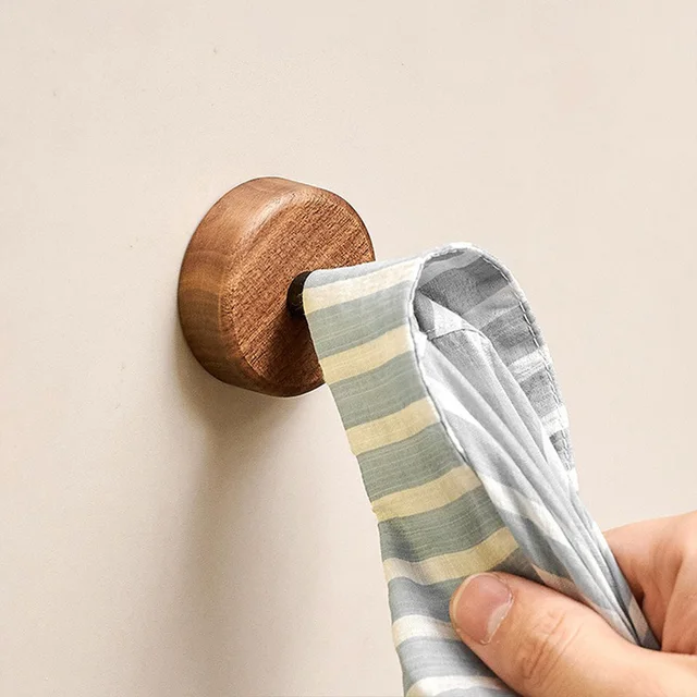 Cintre mural en bois naturel pour vêtements, porte-manteau décoratif, porte-clés, chapeau, écharpe, sac à main, rangement, pièce, HOT1 5