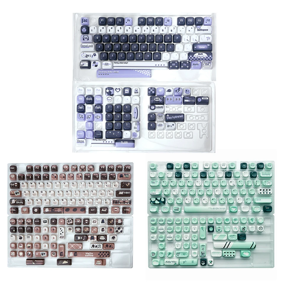Cute Turquoise PBT Keycaps Set for Mechanical Keyboards