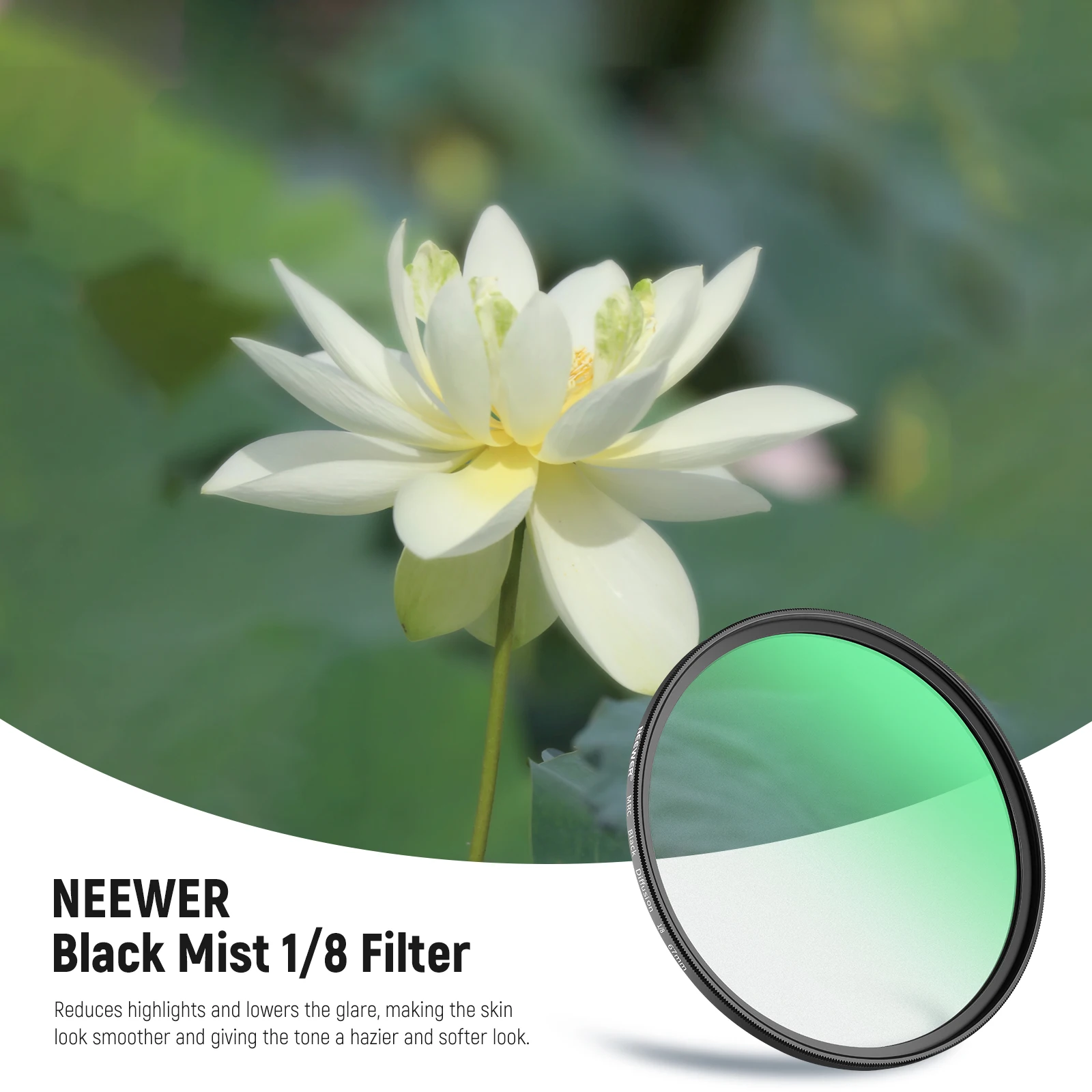 Black Diffusion 1/8 Filter Mist Dreamy Cinematic Effect Filter HD