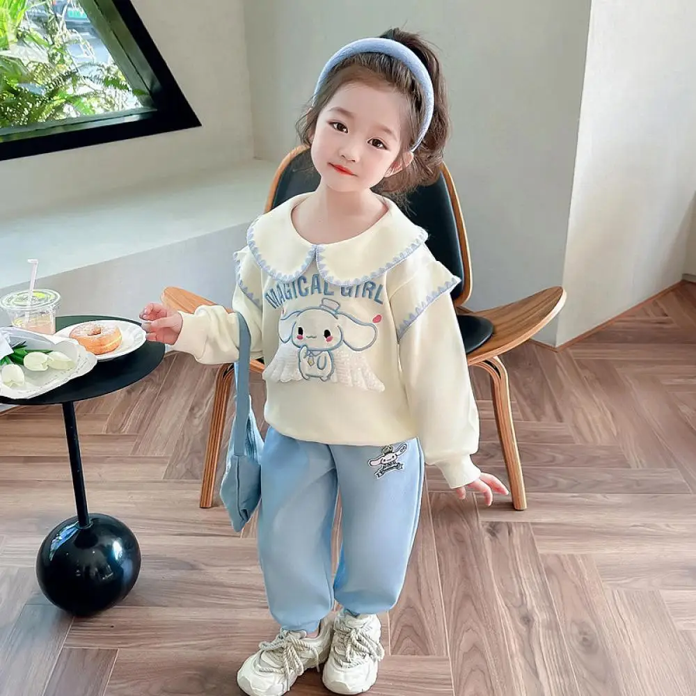Sanrio My Melody Kuromi Sweatshirt Set Spring Autumn Cute Casual Relaxed Girls Long Sleeved Suit Kawaii Children Clothing Gifts 5