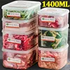 1400ml Food Fresh-keeping Boxes Refrigerator Sealed Container Kitchen Frozen Meat Storage Box Fruit Vegetable Packing Boxes 1