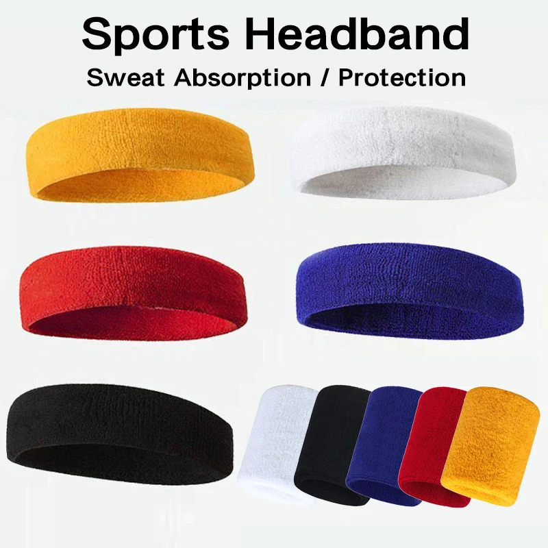 Cotton Athletic Headband Elastic Sweatband Protection Basketball Sport