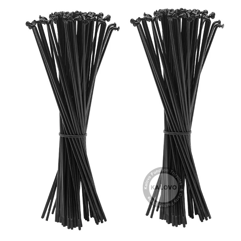 Bicycle Spokes 20pcs Black Steel With Nipples Electric Bike