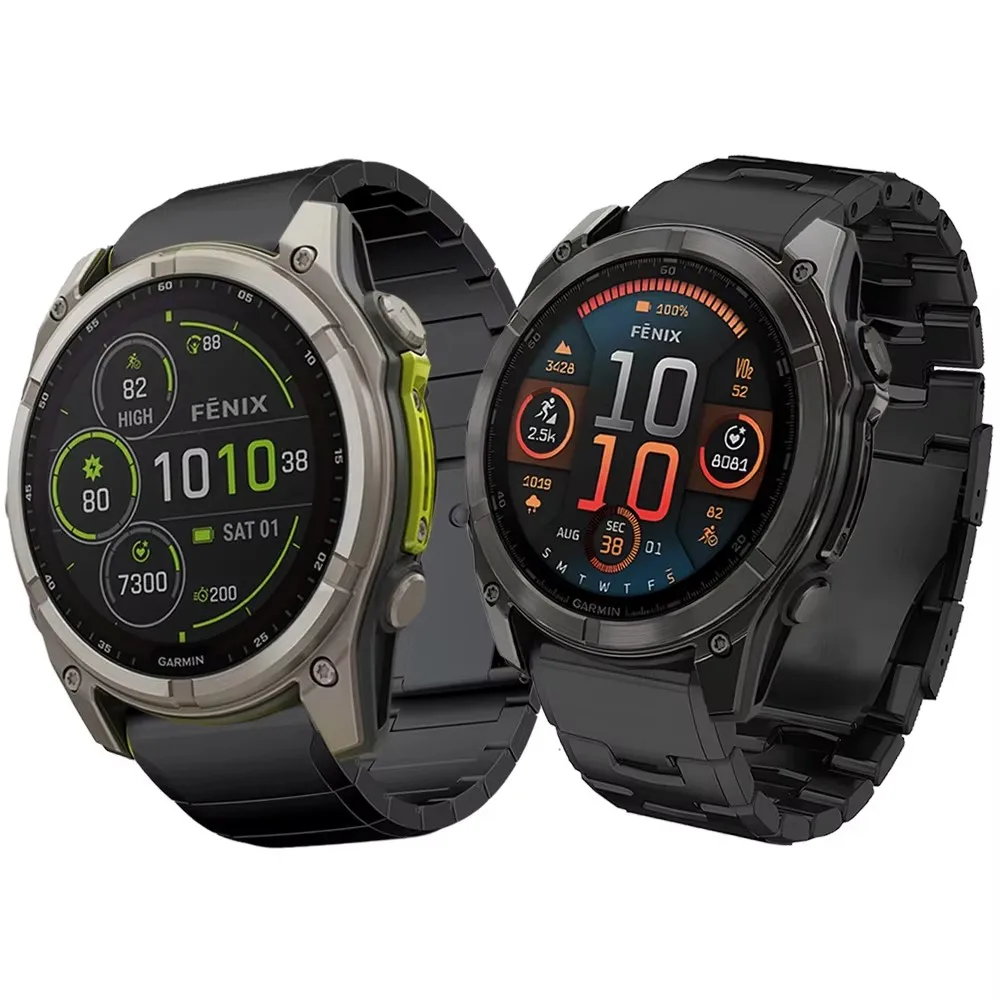 Premium Titanium Watch Strap - QuickFit 26mm/22mm  - Metal Smartwatch Band
