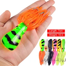 

7CM 16.5G Fishing Lure Dual Hook Artificial Hard Bait Squid Skirt Frog Lure Fake Bait For Bass Freshwater Saltwater Accessories