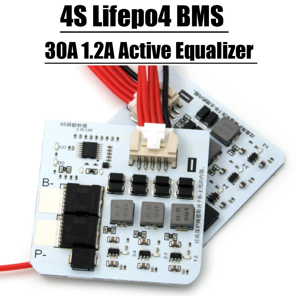 

30A 4S lifepo4 BMS 1.2A Active equalizer lithium iron phosphate battery protection board Balance Start motorcycle Electric CAR