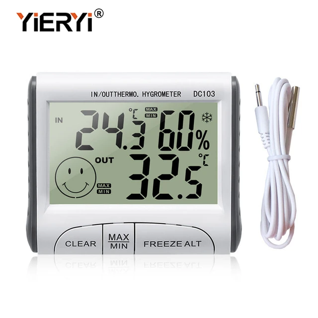 Digital LCD Thermometer Hygrometer Indoor Mini Temperature Humidity Meter  Sensor with Probe Weather Station Frost Point