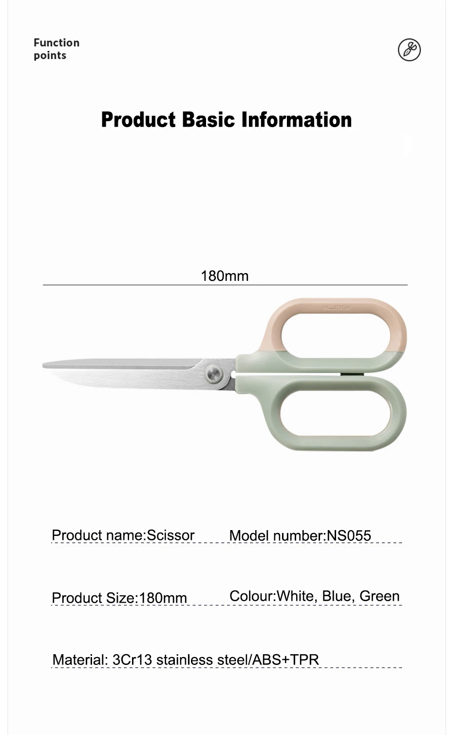 Deli Metal Scissors Multifunction Kawaii Curved Cutting Larger