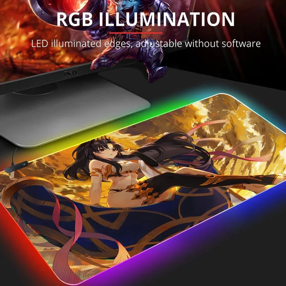 

RGB коврик для мыши Fate Grand Order Mat, брендовые аксессуары для игр, протектор для настольного компьютера, коврик для настольного компьютера