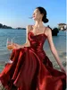 Elegant Ruffle Womens Dresses Sexy Spaghetti Strap Evening Birthday Party Dress Wedding Prom Vestidos Long Robe Female Clothing 3