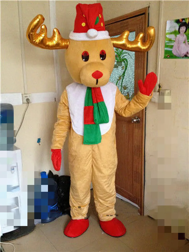 Christmas Reindeer Mascot Costume Suits Adults Size Advertising Party Game Dress Factory Wholesale + Free Post