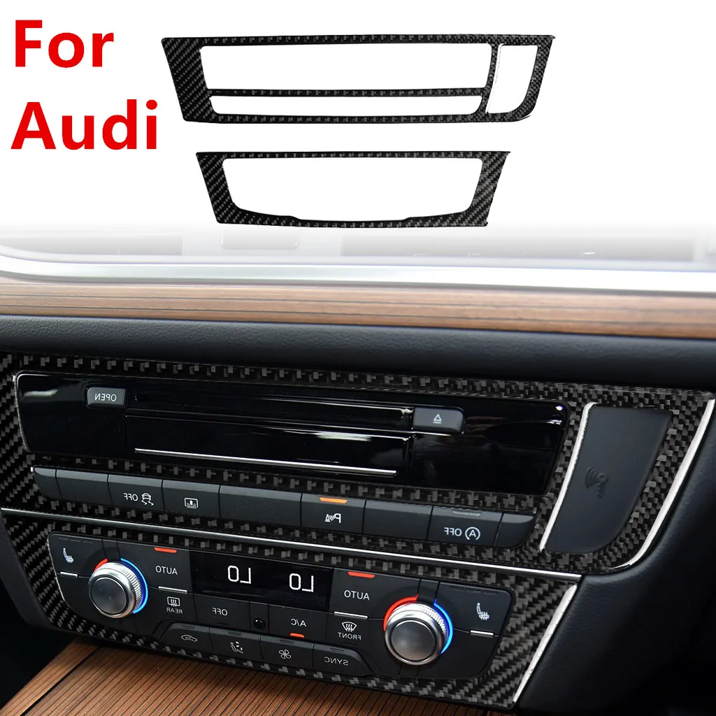 

For Audi 2012-2018 A6 S6 C7 A7 S7 Air Conditioner CD Panel Sticker Carbon Fiber Decorative Sticker Audi Interior Modification