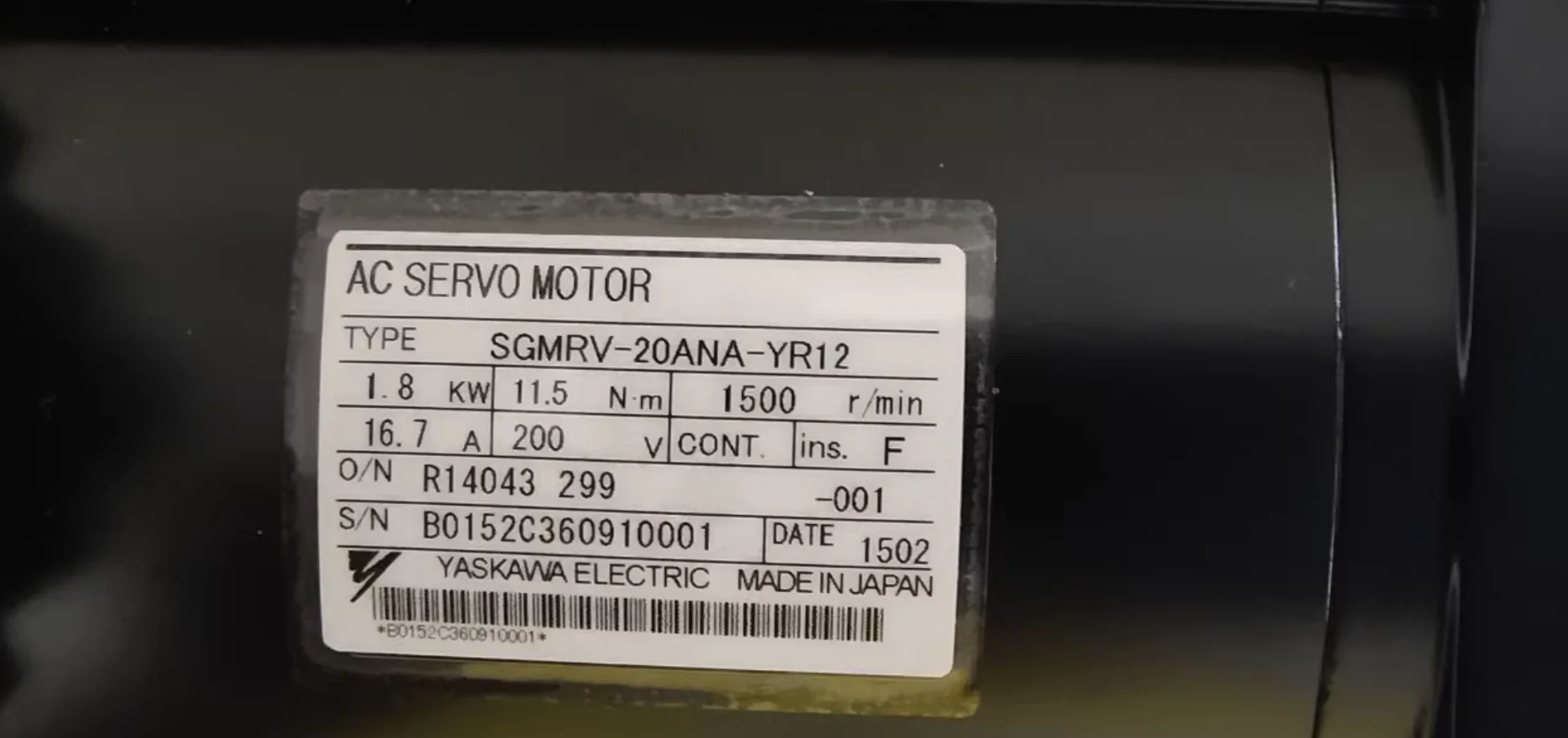 SGMRV-20ANA-YR12 Servo Motor SGMRV 20ANA YR12，ping