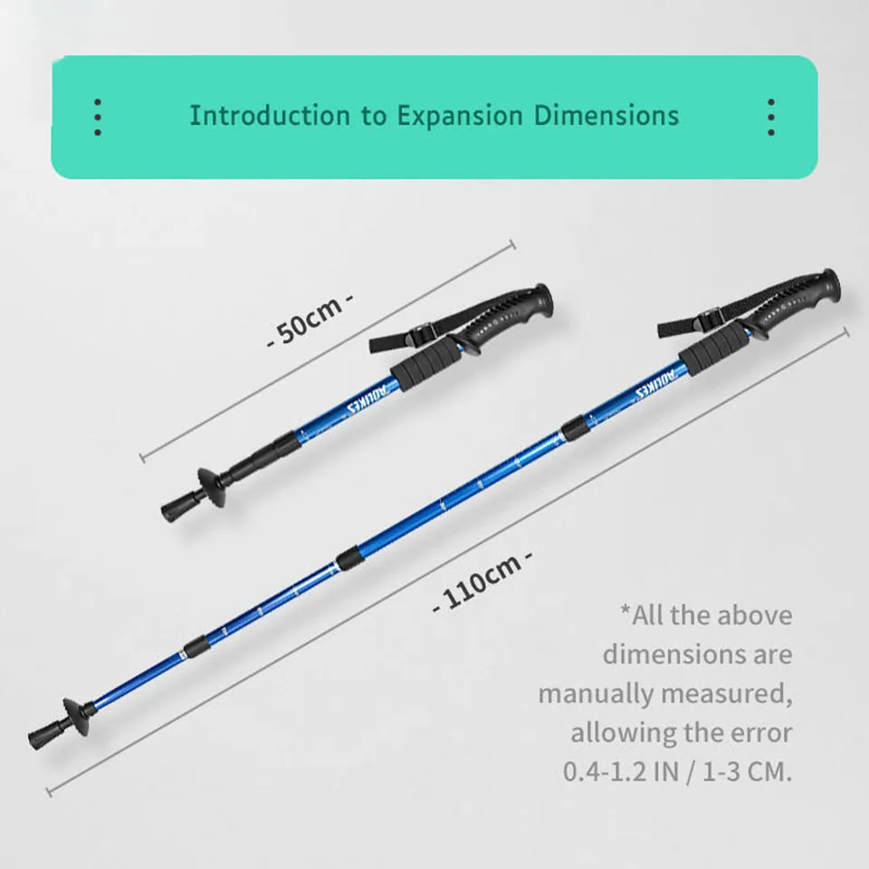 AOLIKES Aluminium Alloy Teleskopic Stick Hiking Poles Bastão De