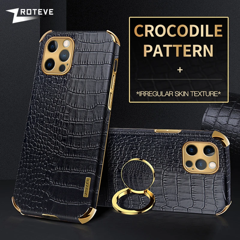 For iPhone13 Case Zroteve Crocodile Pattern Leather Cover For Apple iPhone 13 11 12 Pro Max mini X XR XS 8 7 6 6S Plus SE Cases iphone 13 pro max cover
