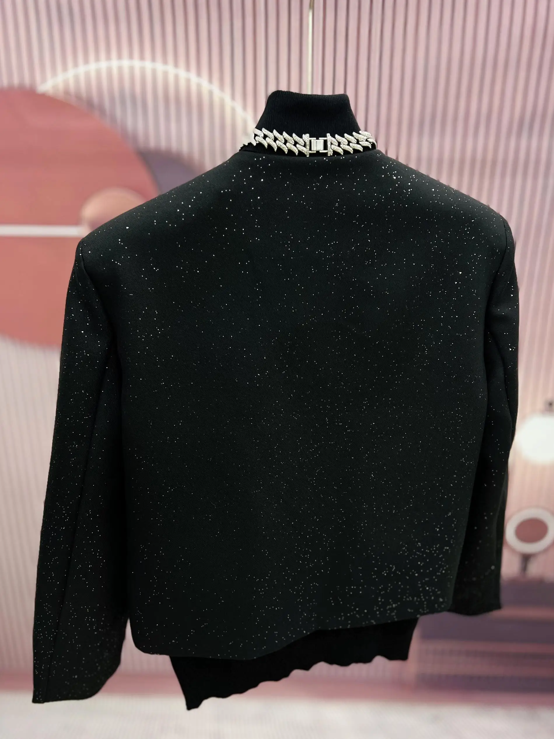 Trendy Male Light Luxury High-end Small Fragrant Coats Men's 2024 Autumn Winter New Chic Black Jackets Trendy Short Jacket Tops 5