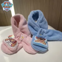 100% Genuine Paw Patrol Thicken Cross Collar Scarf Kids Girls Glove Warm Winter Muffler Fur Plush Cute Shawl Scarfs High quality 5