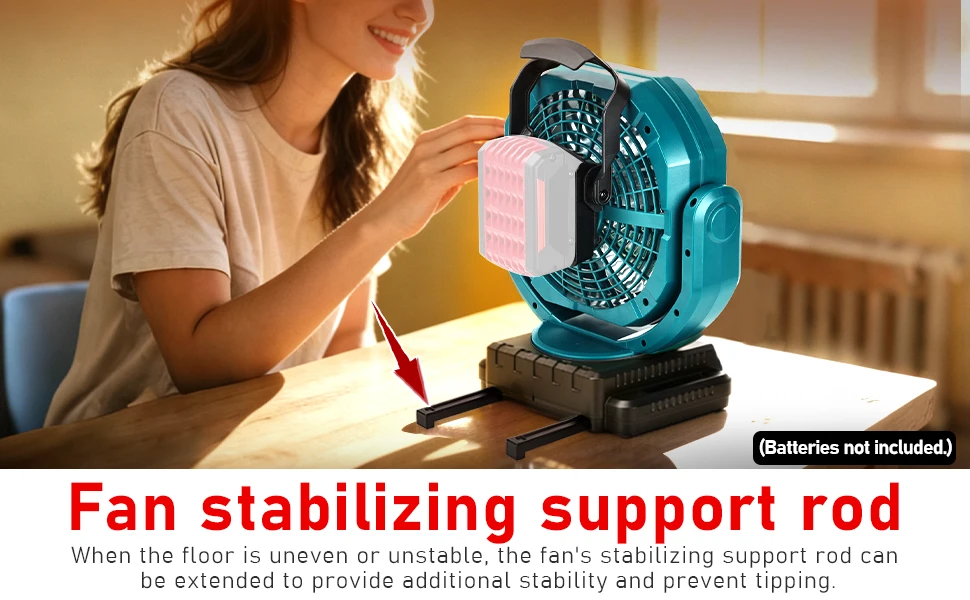 Cordless Oscillating Fan for Bosch 18V Battery, 3-Speed Jobsite Industrial Camping Fan (Battery Not Included)