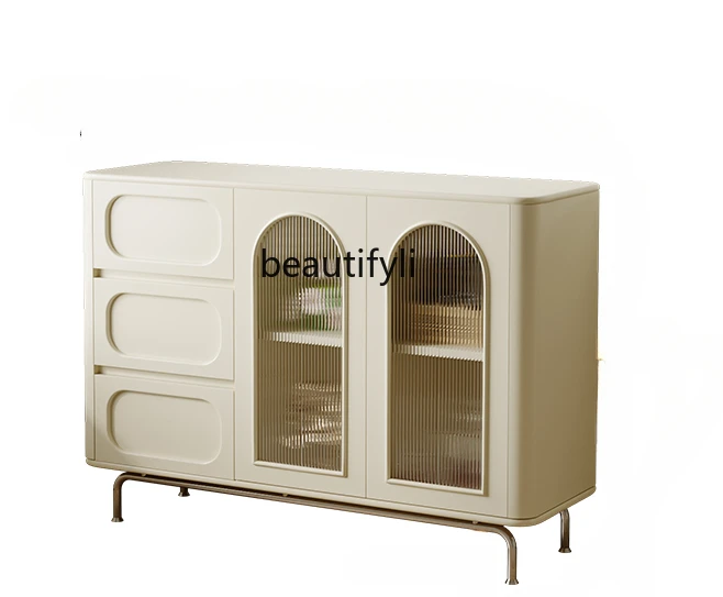 

French Sideboard Cabinet Wall Home Tea Cabinet Kitchen Storage Multi-Functional Modern Minimalist Wine Cabinet