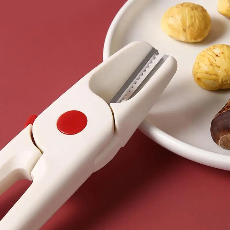 

Chestnut Cutter Food Grade Stainless Steel Chestnut Peeler Dried Fruit Opener With Non-slip Handle Ergonomic Kitchen Accessories