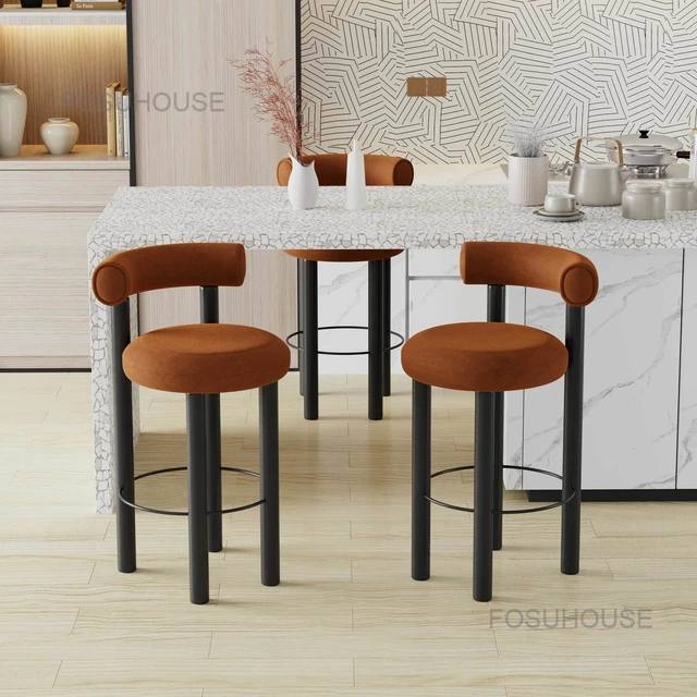 Metal Kitchen Dining Chair Modern High Make Up Minimalist Chair Bar Design Taburetes  Altos Cocina Interior Decoration - AliExpress