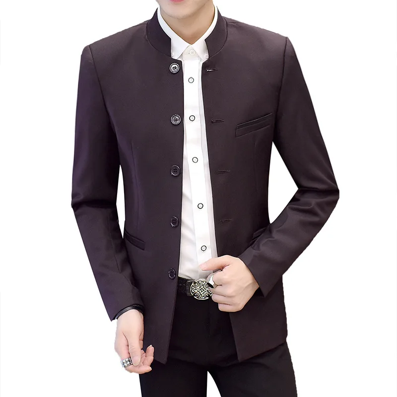 Chinese Style Men Tang Suit Zhongshan Suit Jacket Retro Classic Mandarin Collar Tunic Suits Coat Oversize Traditional Hanfu Tops