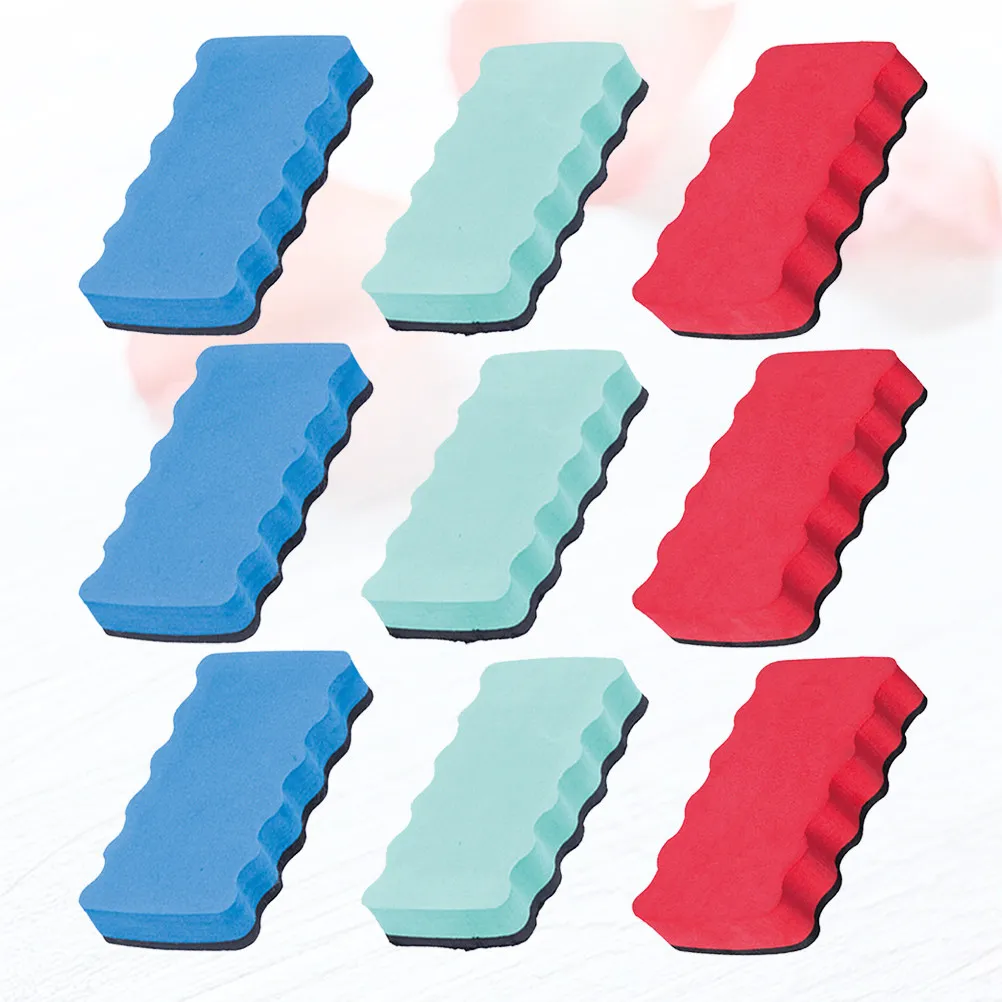 9Pcs 프리미엄 먼지 없는 화이트보드 및 칠판 지우개 학교 사무실 가정용 경량 세척 가능 휴대용 칠판 클리너