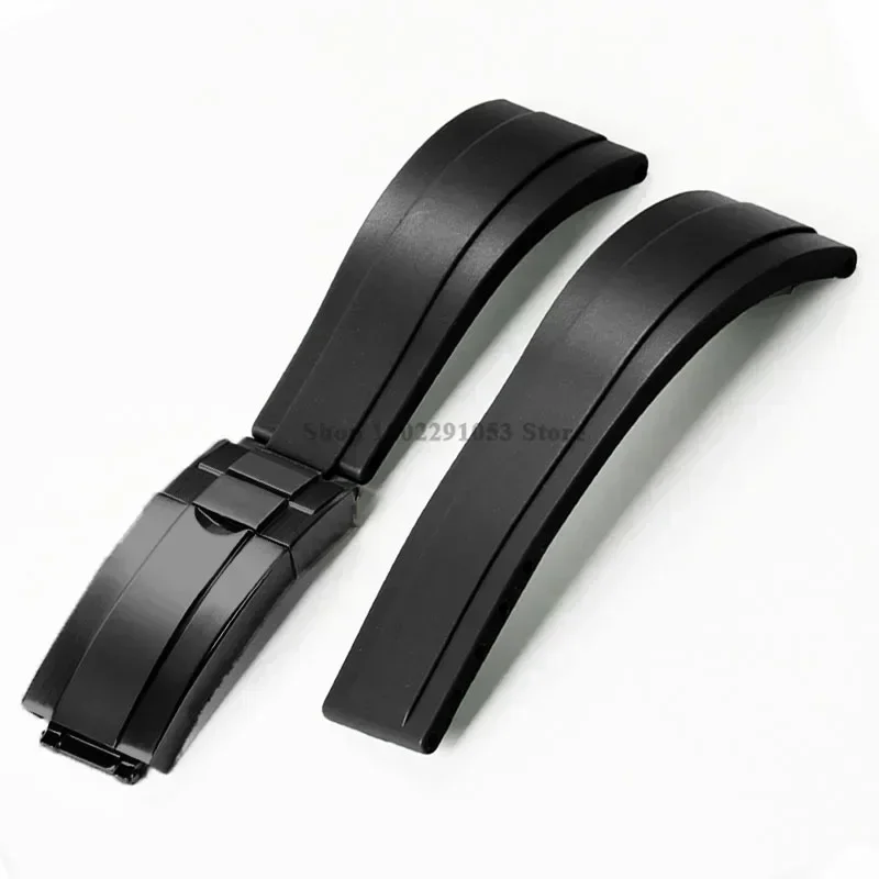 Enhanced Waterproof Silicone Sport Watch Strap with Metal Fold Buckle - 20mm Rubber Wrist Band