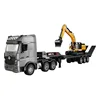 Huina 1522 1:18 Remote-Controlled Flatbed Trailer/Simulated Alloy Excavator Outdoor Toy Multifunctional Engineering Vehicle 3