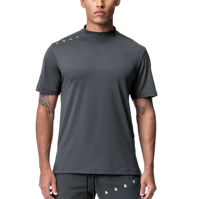Quick Dry Gym T Shirt Men Running Sport Shirt Summer Short Sleeve Bodybuilding Workout Fitness Sweatshirt Jogging Training Shirt