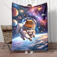 Multi-size Cute Capybaras Art Pattern Blanket Warm Soft Fluffy Kids and Adult Sofa Bed Throw Blanket Outdoor Travel Camping 5