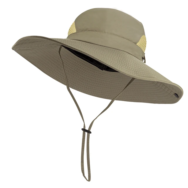 Men Sun Hat Western Cowboy Hat Bucket Hats with UV Protection, Outdoor Wide  Brim Breathable Fisherman Hat for Fishing Beach Golf 