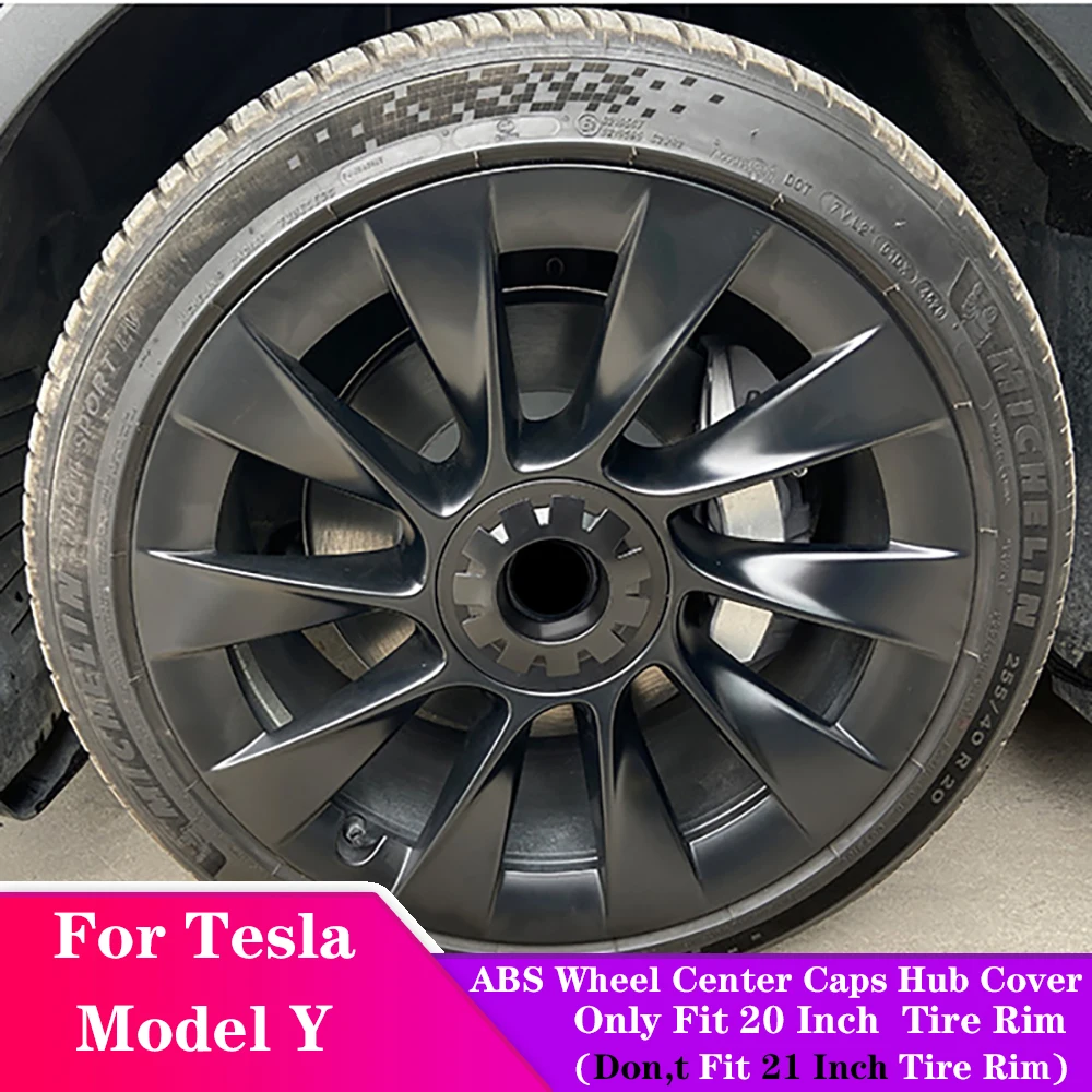 

For Tesla Model Y 20 Inch ABS Car Wheel Center Caps Hub Cover Trim Protector 4PCS