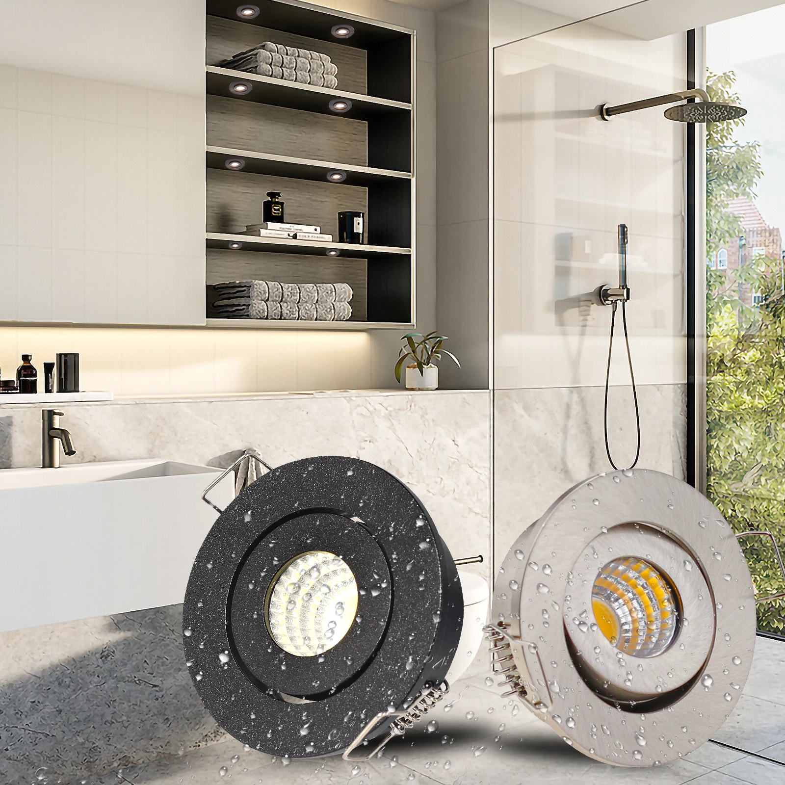 10pcs 3W IP65 Recessed Light Mini Led Downlight Water Proof Dimmable Spotlight Room Decor 52mm Built Ceiling Spot Circular Lamp