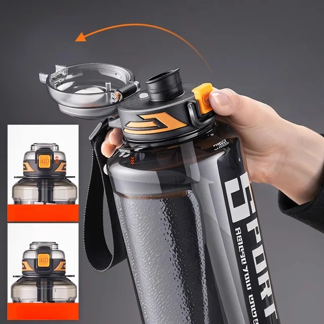 GIANXI Sport Water Bottle Large Capacity Thickened Cups Outdoor One Cover Double Drink Portable Sealed Leak-Proof Drinkware 4