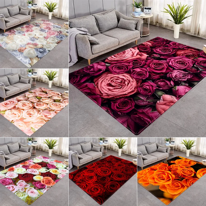 FashionExquisiteRoseFloorMatValentinesDayCarpetFloorMatDoor