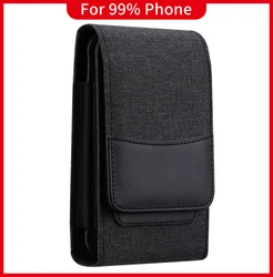 Durable Nylon Cell Phone Pouch with Belt Clip - Universal Belt Waist Holster Case (18X9.5X5CM)