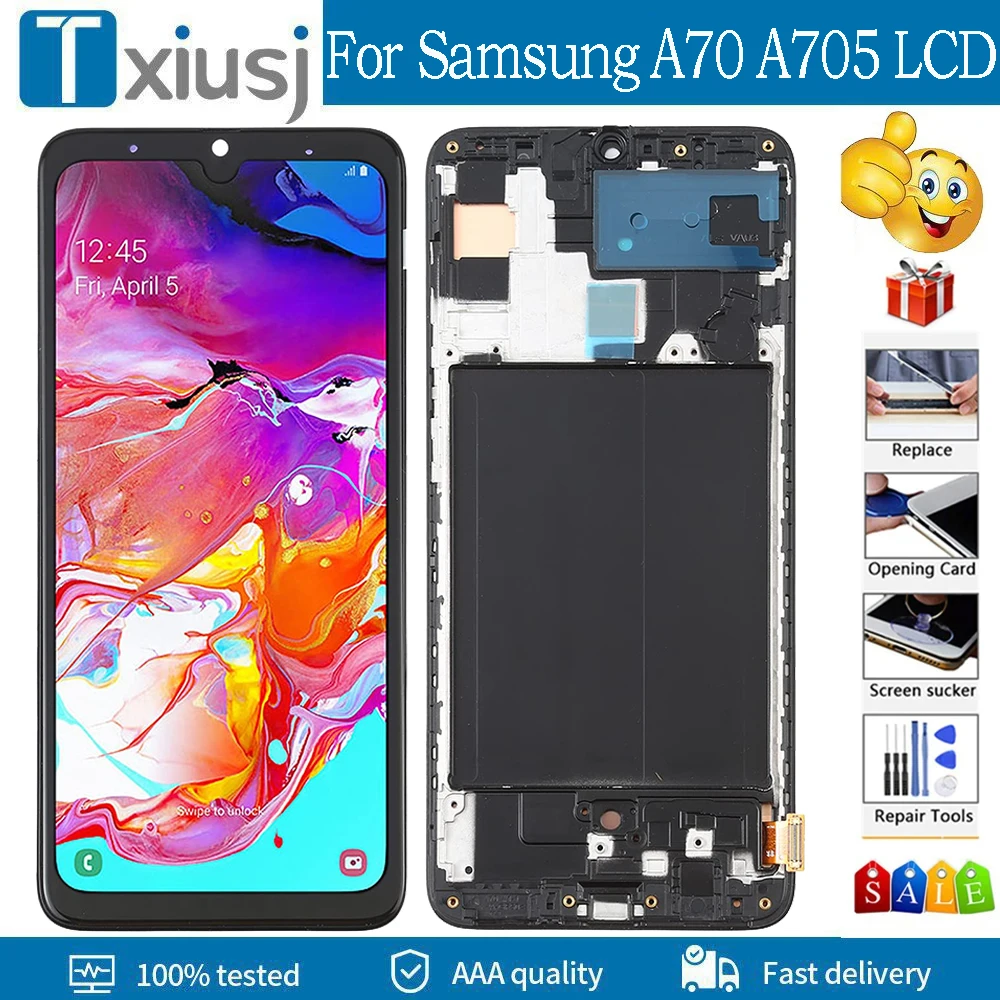 

AAA+ AMOLED For Samsung A70 LCD Display Touch Screen Digitizer Assembly Replacement For Samsung Galaxy A70 A705 A705F LCD Screen