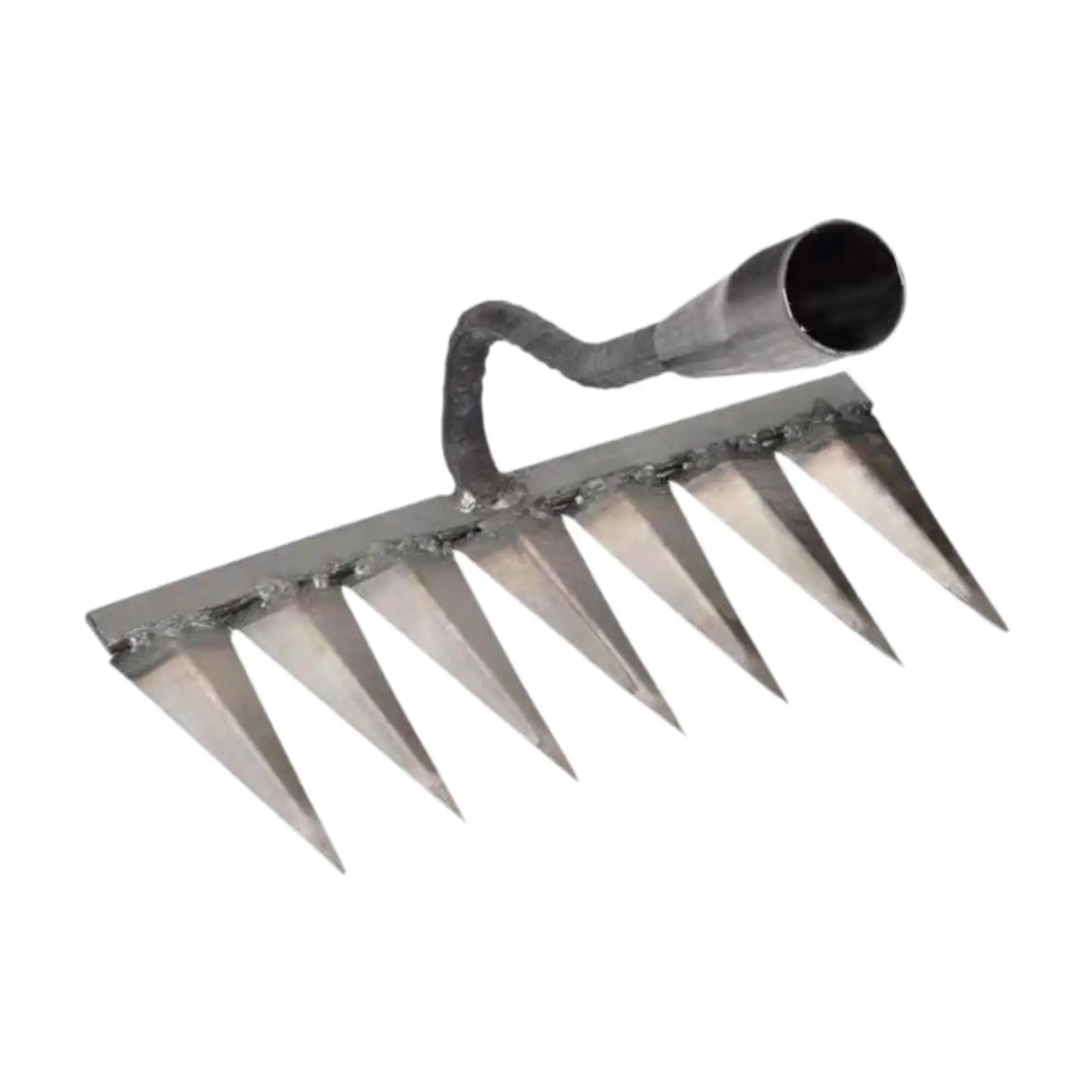 Garden Hand Rake Metal Weeding Rake for Loosening Tilling Soil Backyard