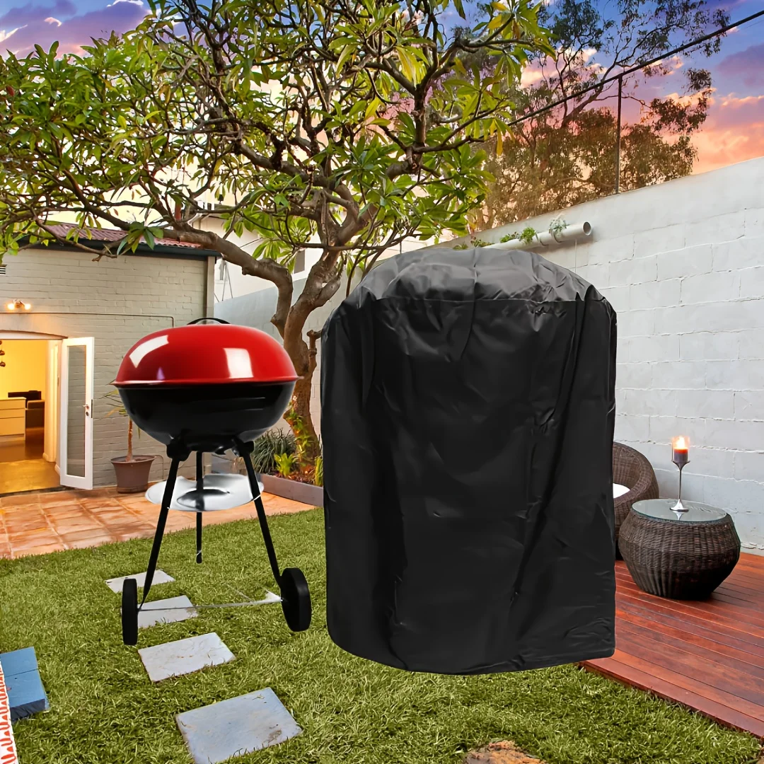 Durable Black Patio BBQ Cover, Kitchen and BBQ Decor, 77x58cm