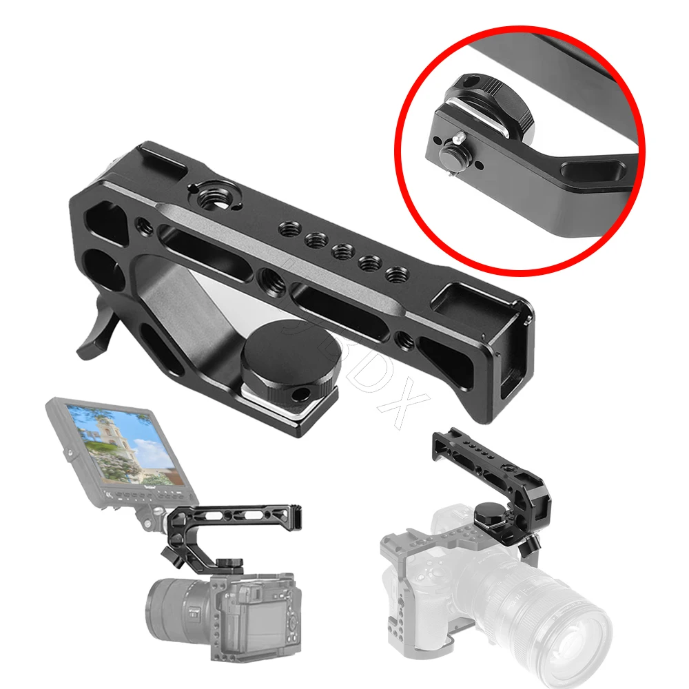 

Camera Top Handle Hand Grip Handgrip Arri Locating Screw Monitor Mic Rig Cold Shoe for Nikon Canon Sony DSLR Camera Cage handle