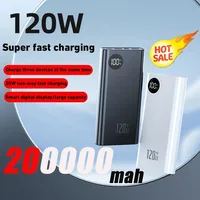 200000mAh Ultralarge Capacity 120W Power Bank Super Fast Charging For Mobile Power External Battery For Iphone Xiaomi Samsung 1