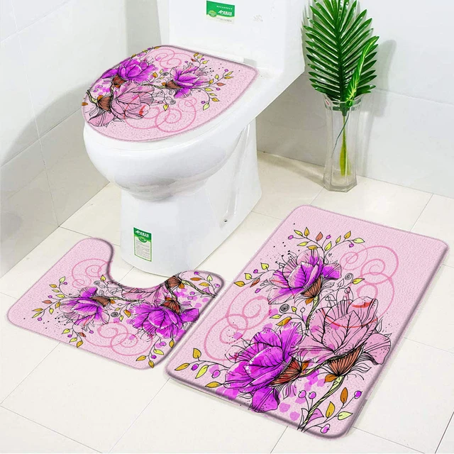 Turquoise Bathroom Accessories  Bath Mats Bathroom Turquoise - Blue 3 Pcs  Toilet - Aliexpress