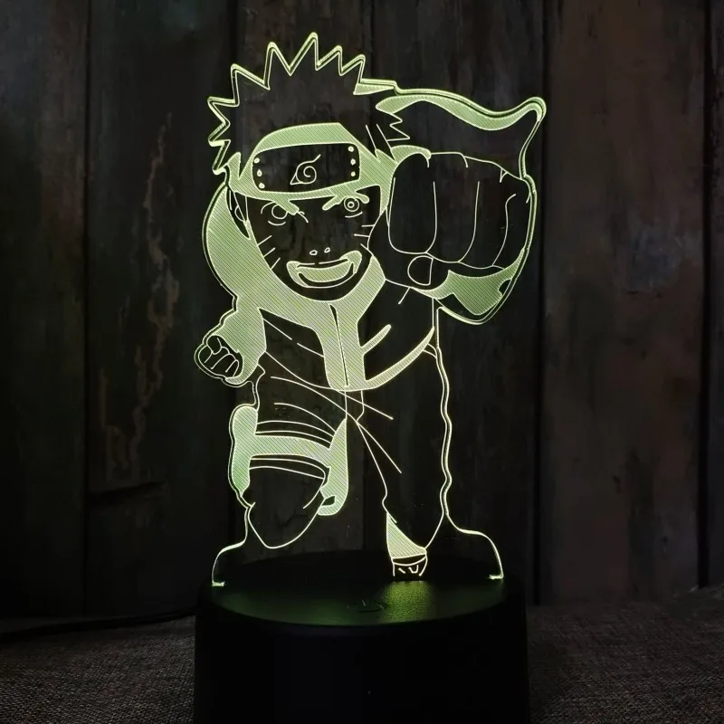 

3D Night Light Anime Manga Led Lamp Black/Crack Base 16 Colors with Remote Control USB Plug for Bedroom Decor Kid Gift Present